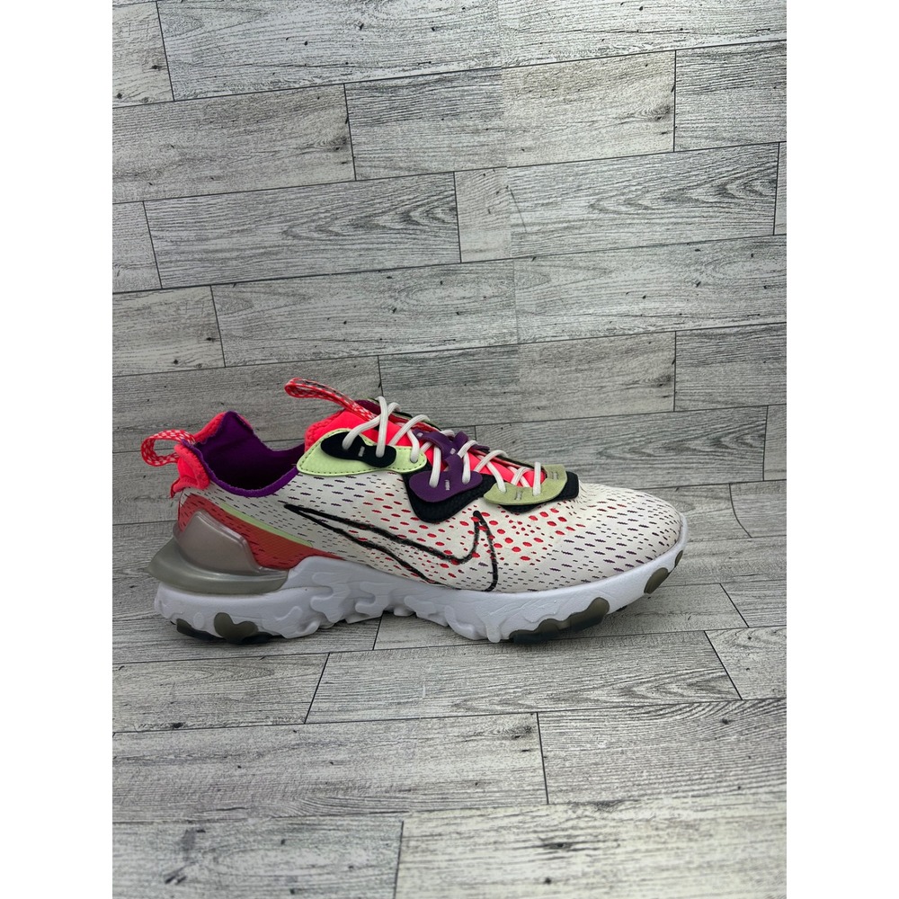 Nike React Vision CD4373-102 Running Shoes Sneakers White Multi Neon US‎ 10 Mens - Picture 9 of 12